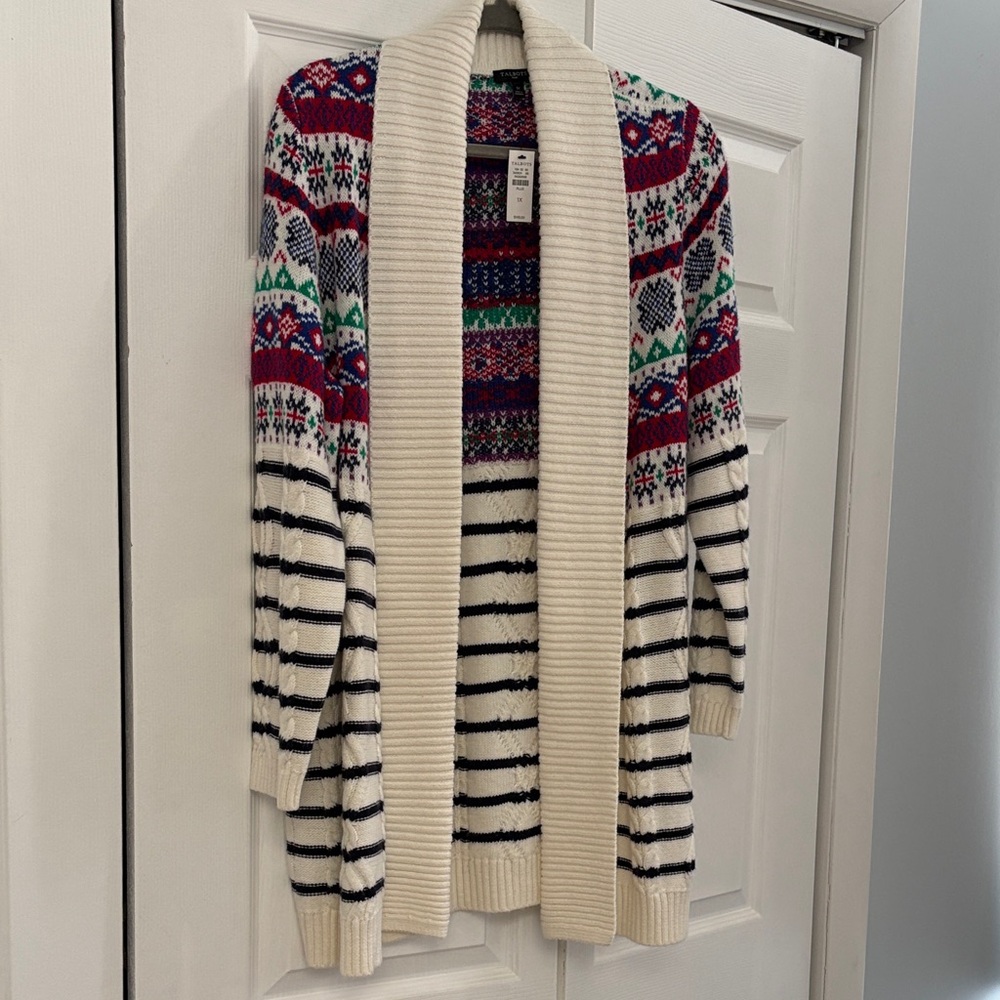Talbots Festive Multicolor Cardigan